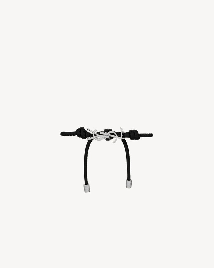 Saint Laurent Black Leather Bracelet