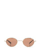 Alexander Mcqueen Gold Tone Round Frame Sunglasses