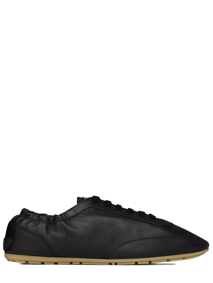 Saint Laurent Black Leather Lewis Sneakers