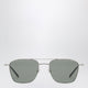 Saint Laurent Silver Rectangular Metal Sunglasses