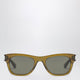 Saint Laurent Olive Brown Rectangular Sunglasses
