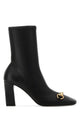 Gucci Black Leather Signora Ankle Boots