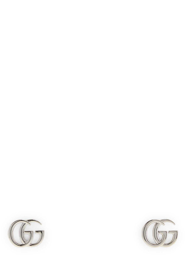 Gucci Silver Metal Gg Marmont Earrings