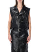 Saint Laurent Saint Laurent Leather Biker Vest With Belt