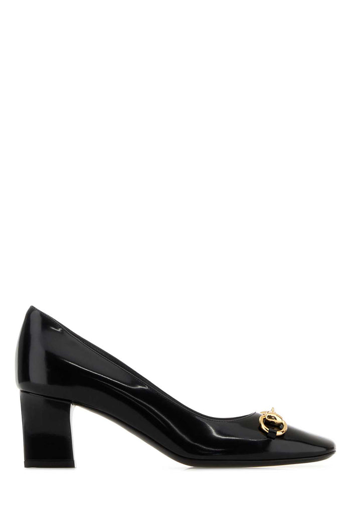 Gucci Black Leather Signora Pumps