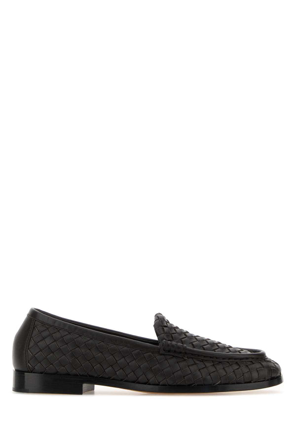 Bottega Veneta Dark Brown Leather Silenzio Loafers