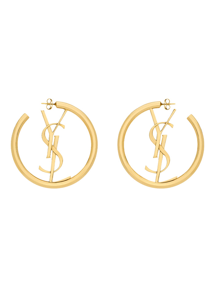 Saint Laurent Patine Hoop Cassandre Earrings