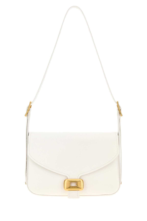 Balenciaga White Leather Medium Clicca Shoulder Bag