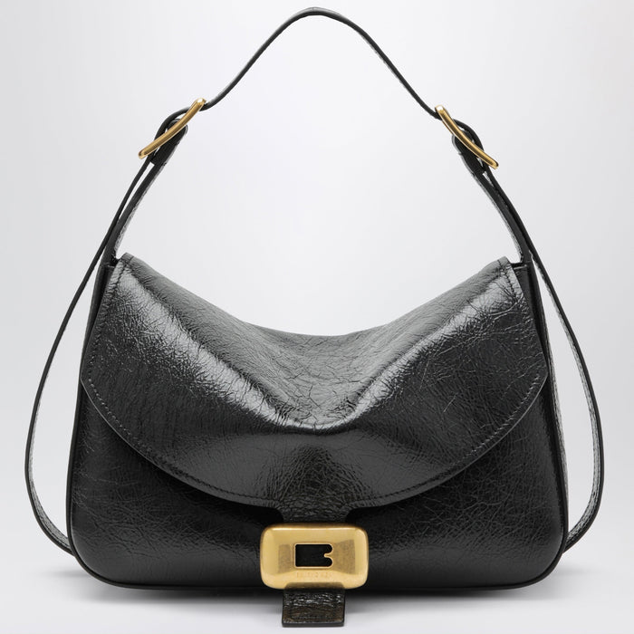 Balenciaga Medium Clicca Shoulder Bag In Lambskin Leather, Black