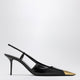 Saint Laurent Jeanne Slingback Pumps In Smooth Black Leather