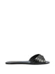 Saint Laurent Babylone Flat Sandals In Smooth Black Leather