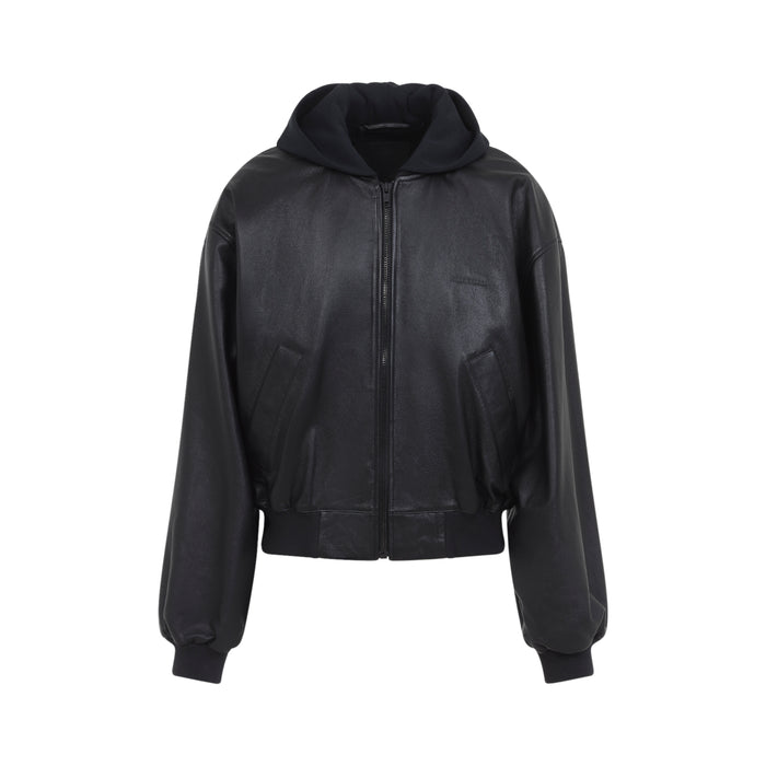 Balenciaga Black Patched Hooded Jacket