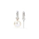 Balenciaga Shiny Silver White Earrings