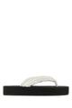 Balenciaga White Satin Jet Leg Thong Slippers