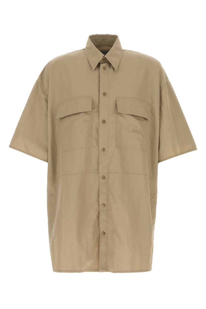 Balenciaga Cappuccino Tech Fabric Oversize Shirt