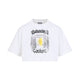 Balenciaga White Cropped Cotton T-Shirt