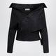 Balenciaga Off-Shoulder Wrap Shirt In Black