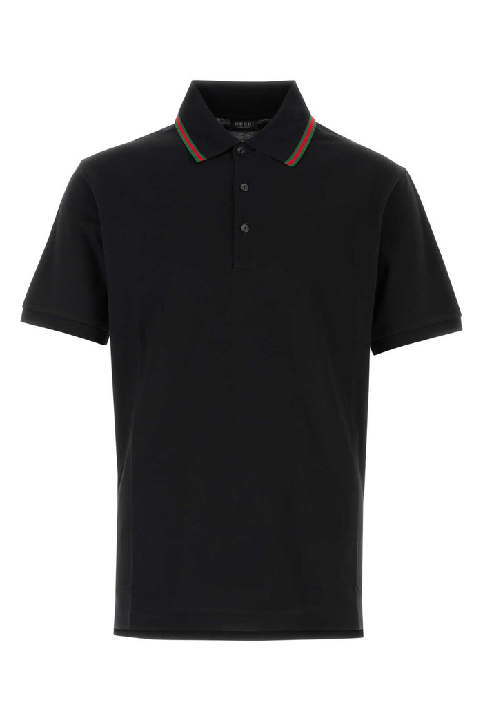 Gucci Black Piquet Polo Shirt