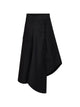 Bottega Veneta Black Bottega Veneta High-Waisted Compact Cotton Asymmetric Skirt Featuring Side Pockets And Zip Fastening