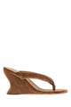 Balenciaga Camel Velvet Thong Wedge