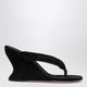 Balenciaga Wedge Thong Sandals Gaeta In Black Stretch Velvet