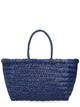 Dragon Difussion Blue Leather Handbag