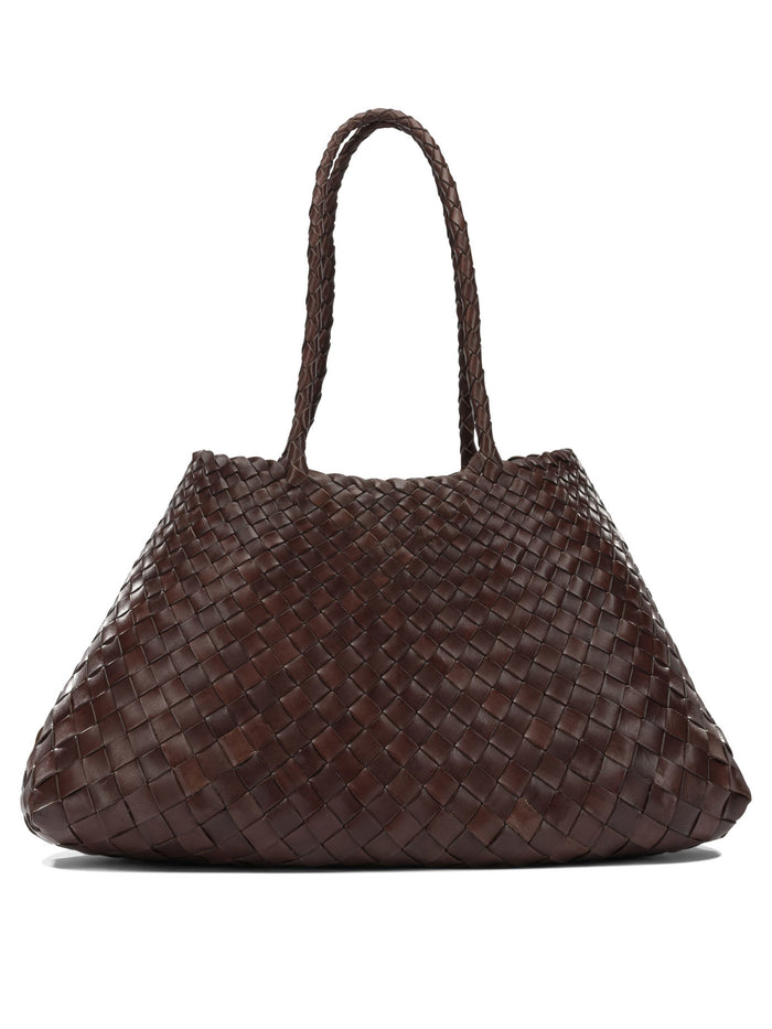Dragon Difussion  Brown Buffalo Calf Leather Handbag