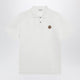 Moncler White Cotton Piqué Polo Shirt With Logo Patch