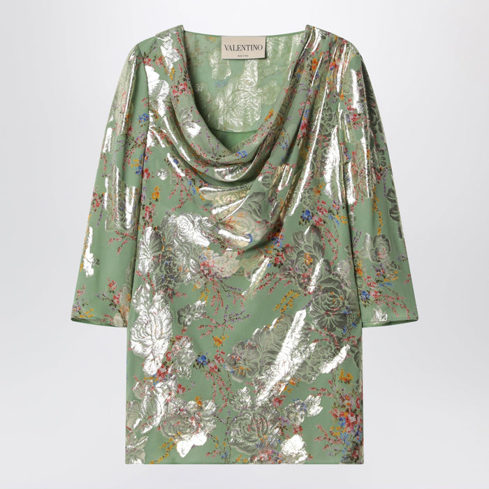 Valentino Garavani Green Printed Lurex Shirt