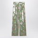 Valentino Garavani Silk Trousers With Allover Print In Green