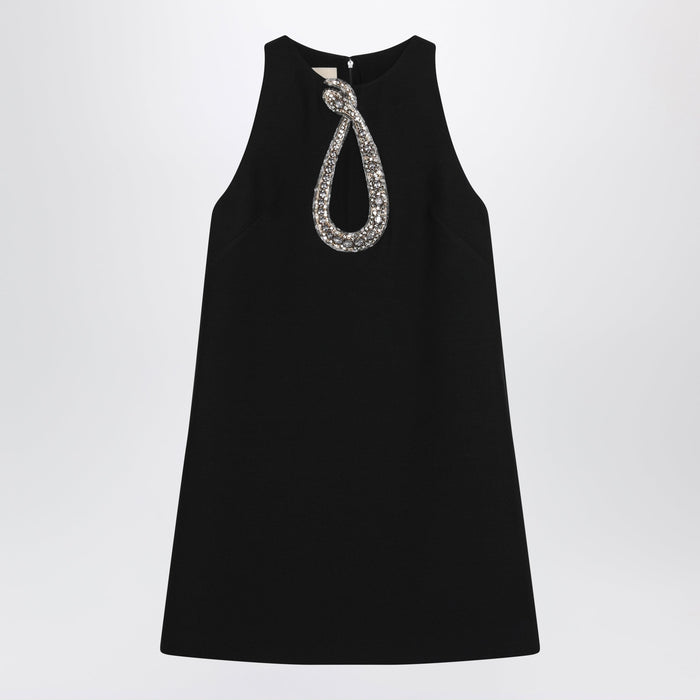 Valentino Short Embroidered Crepe Couture Dress