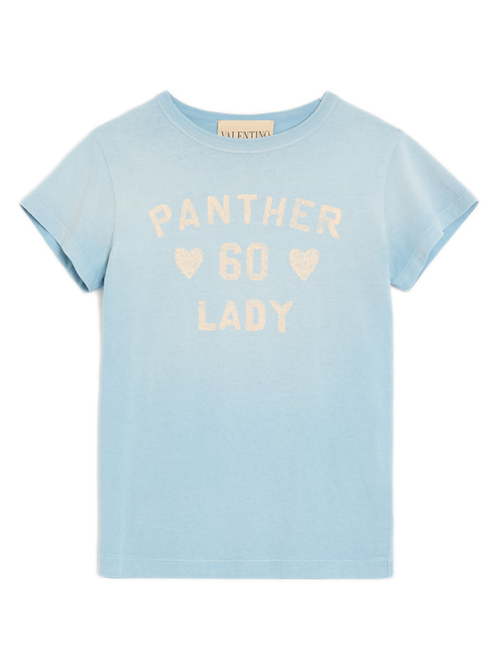 Valentino Garavani Light Blue Panther Lady Tshirt