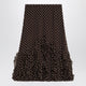 Valentino Brown Silk Skirt With Plusdepois Motif
