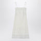 Valentino Natural Linen Straps Dress With Lace