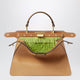 Fendi Peekaboo Iseeu Small Beige With Lime Green Sequins