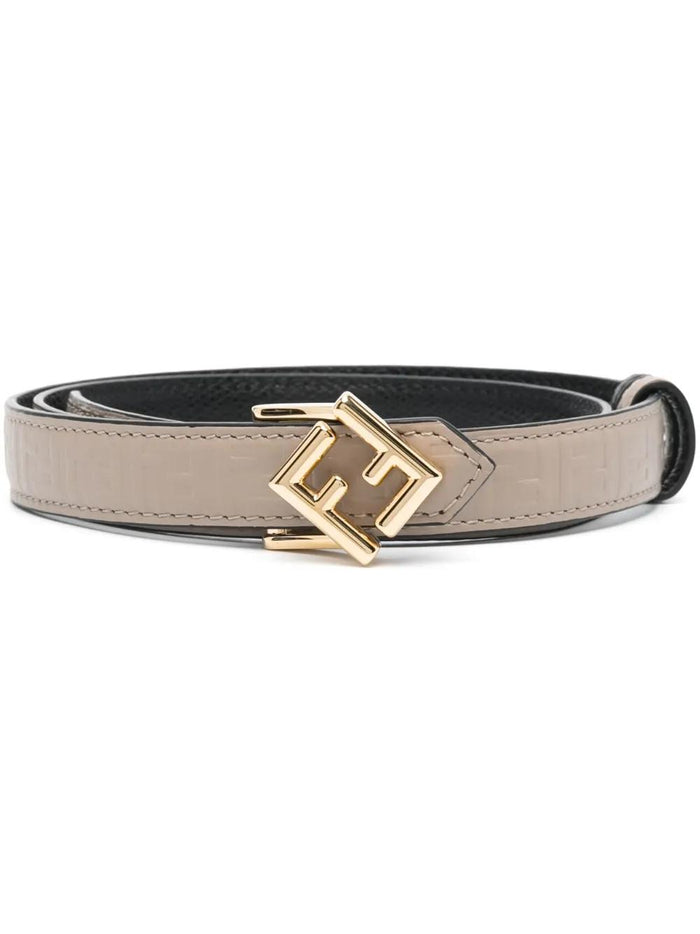 Fendi Rever Thin Black Taupe Heb Gor Belt