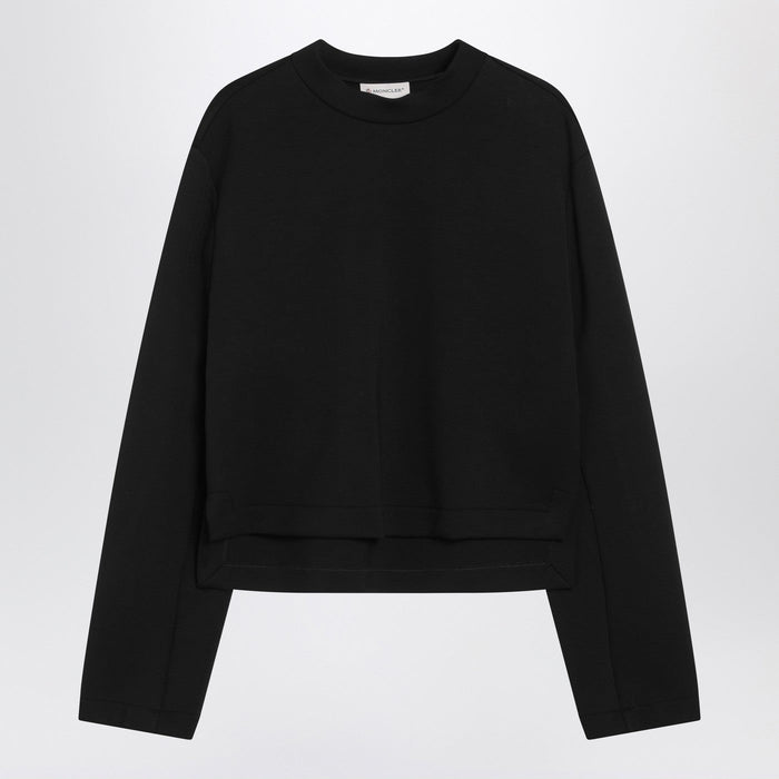 Moncler X Edward Enninful Black Sweatshirt With Asymmetric Hem