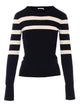 Patrizia Pepe Black And White Striped Sweater
