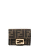 Fendi Baguette Micro Trifold Jacquard Ff Fabric Wallet