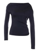 Patrizia Pepe Black Ruffled Long Sleeves Top