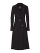 Patrizia Pepe Black Textile Fibre Elastane Trench