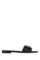 Fendi Black Leather Baguette Slippers