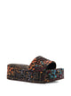 Fendi Embroidery-Logo Platform Sandals