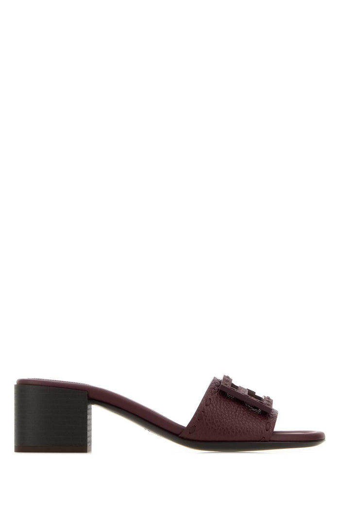 Fendi Baguette Slide With Mid Heel In Leather
