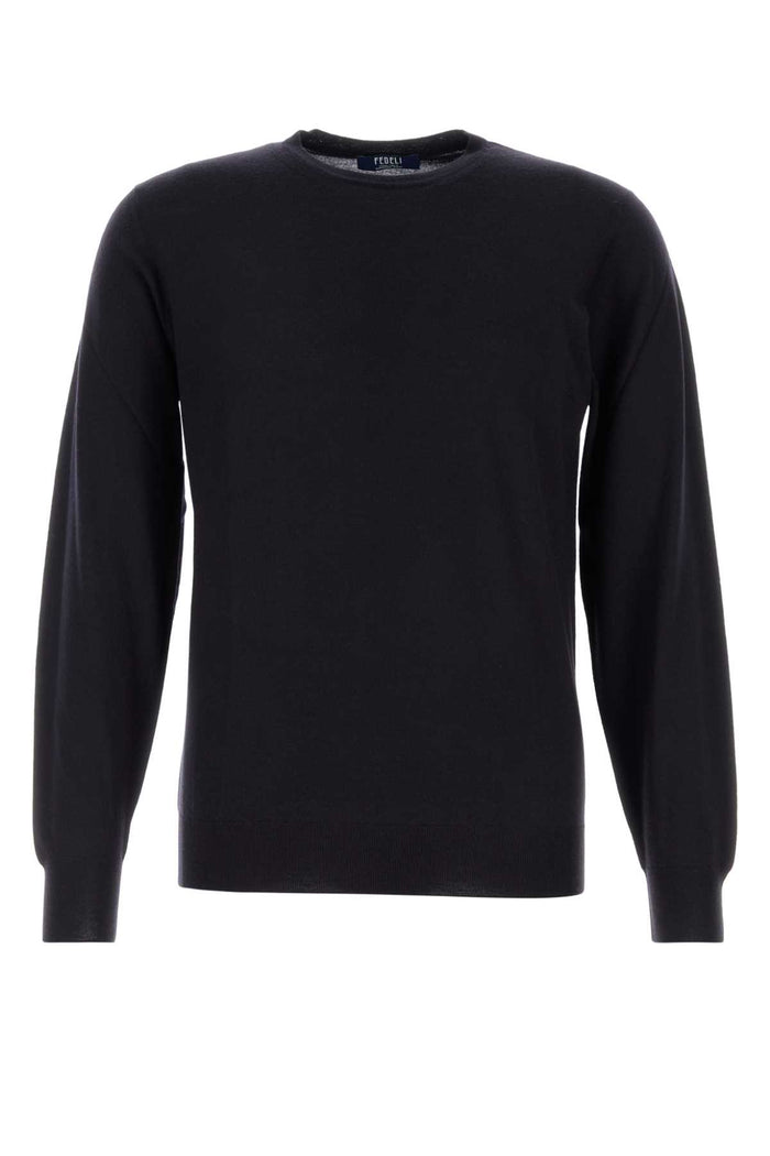 Fedeli Midnight Blue Wool Sweater