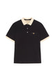 Valentino Garavani Black Cotton Piqué Polo Shirt With Vgold