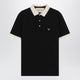 Valentino Black Cotton Piqué Polo Shirt With Vgold