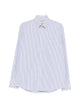 Valentino Ivory Shirt With Light Blue And Blue Stripes
