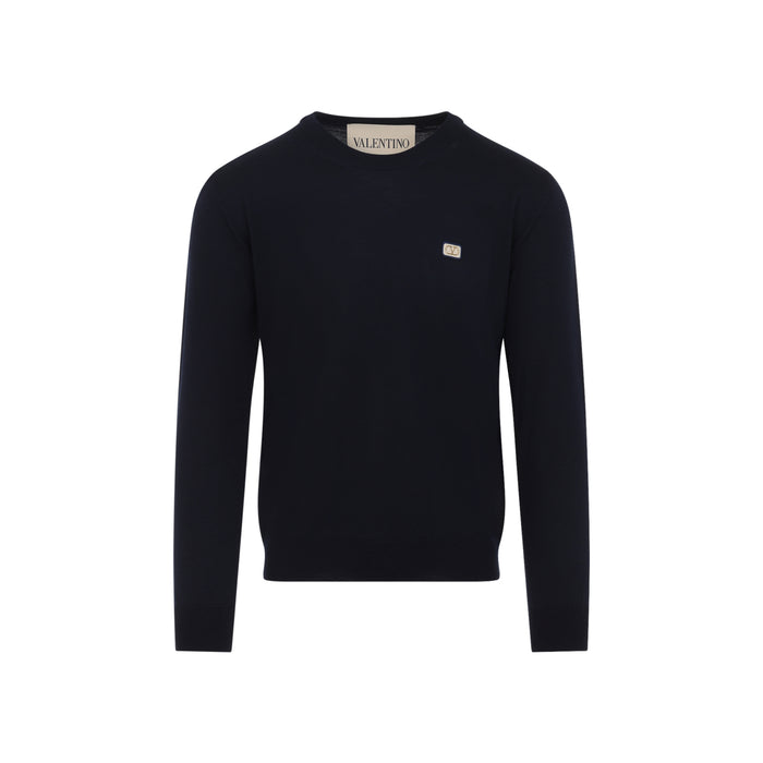 Valentino Blue Wool Crewneck Sweater