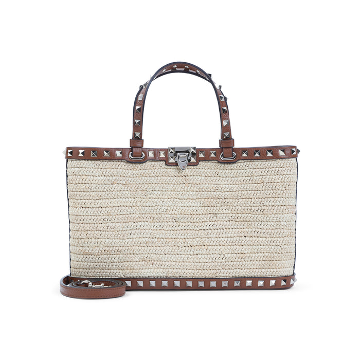 Valentino Garavani Beige Raffia Tote Bag